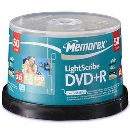 Memorex Disk LightScribe DVD+R 4.7GB 16x 50 Pack Spindle #82025431