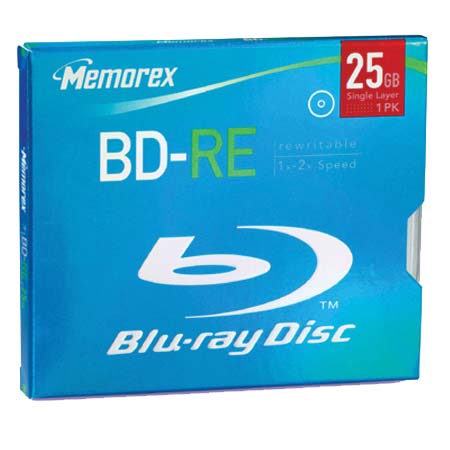 Memorex Blu-ray Disc, Single Layer 25 GB 2x, Rewritable, Single Jewel Case