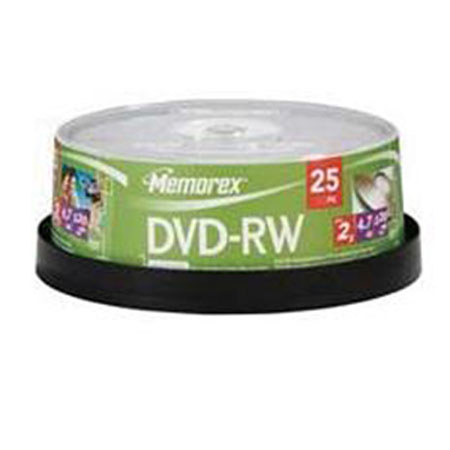 Memorex Disk 2X DVD-RW 4.7GB Branded, Single Sided - 25 Spindle #05539