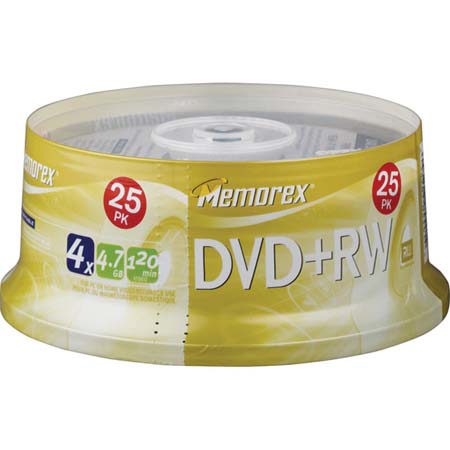 Memorex 5541 Disk 4x DVD+RW 4.7GB - 25 Pack Spindle