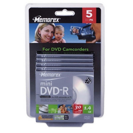 Memorex 5629 Mini DVD-R 8cm, 1.4GB Disc Jewel Box, 5