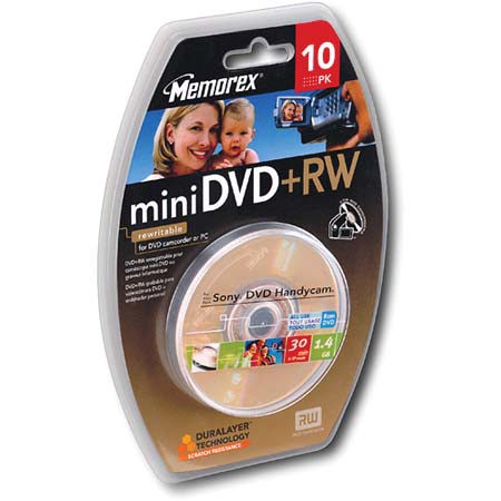 Memorex 5672 Disk Mini DVD+RW 4X 1.4GB,Spindle/Blister