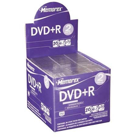 Memorex Disk 16x DVD+R 4.7GB - 2 Pack In Jewel Case
