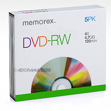 Memorex 5745 Disk 2x DVD-RW 4.7GB Branded Single Sided