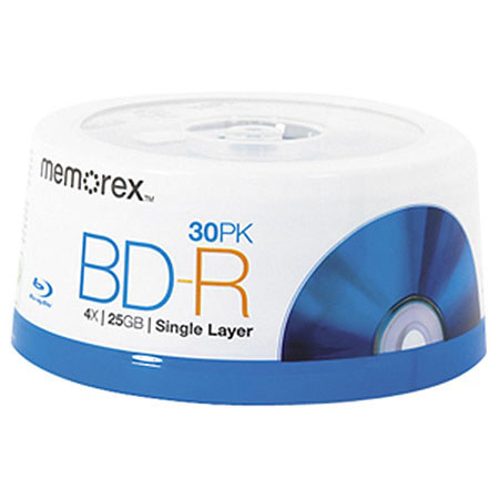 Memorex 25GB Blu-ray Spindle, 30 Pack