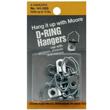 Moore D Ring Small 1 Screw, 6 Pack