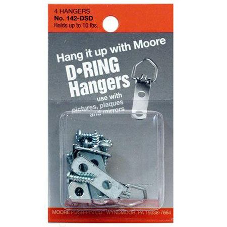Moore D Ring Small 2 Screws, 4 Pack