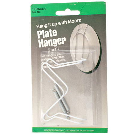 Moore #18WE Plate Hangers Vinyl Plated Medium, Holds 5" to 8", White