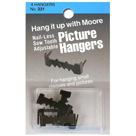 Moore Push Pin Nail Less Saw Tooth Hanger, 4 Pack