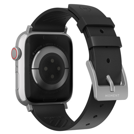 Moment Thin Leather Strap for Apple Watch 38/40/41mm, Black