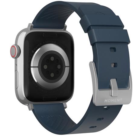 Moment Thin Leather Strap for Apple Watch 38/40/41mm, Indigo Blue