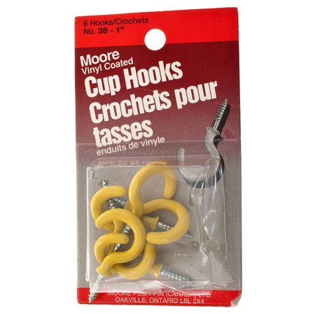 Moore 6 HOOKS PER CARD - Yellow