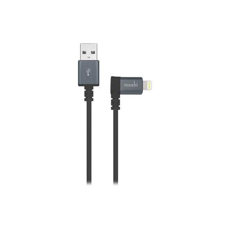 Moshi 5' USB Type-A Male to Angled Lightning Male Cable for Apple Devices, Black