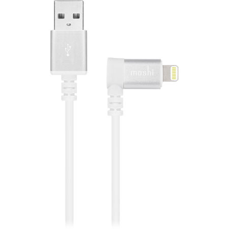 Moshi 5' USB Type-A Male to Angled Lightning Male Cable for Apple Devices, White