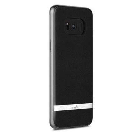 Moshi Napa Vegan Leather Case for Samsung Galaxy S8+ Smartphone, Onyx Black