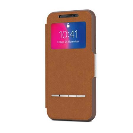 Moshi SenseCover Portfolio Case for iPhone X, Caramel Brown