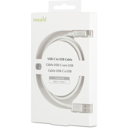 Moshi 3.3' (1m) USB 3.0 Type-C Male to USB Type-A Male Cable, White