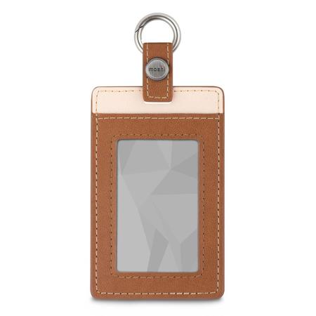 Moshi Vegan Leather Badge/ID Holder, Caramel Brown