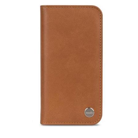 Moshi Overture Vegan Leather Wallet Case for iPhone X, Caramel Brown