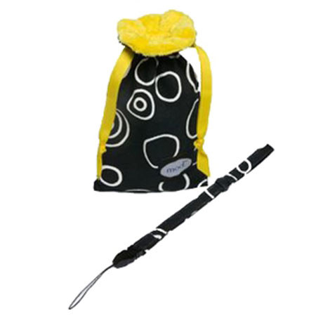 Mod Black Polka Compact Camera Pouch & Strap