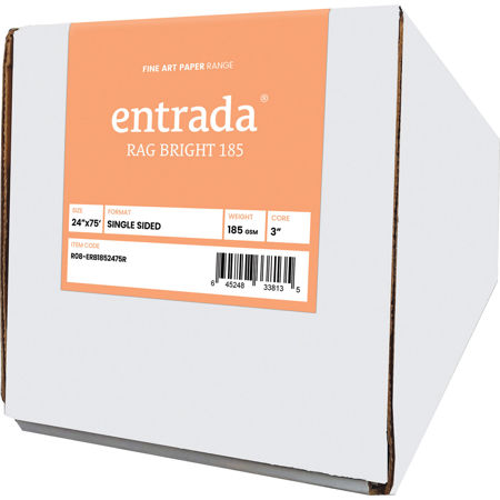 Moab Entrada Rag Bright 185 Inkjet Print Paper, 185 gsm, Roll 44" x 75'