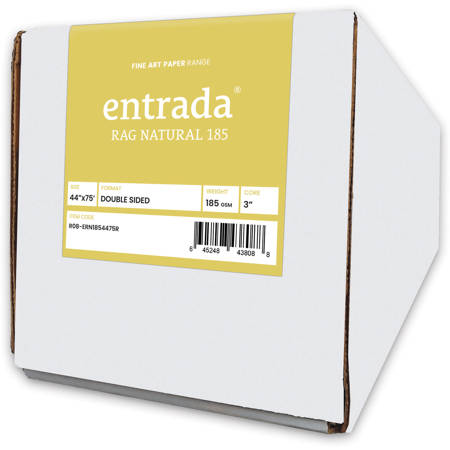 Moab Entrada Rag Natural 185 Inkjet Print Paper, 185 gsm, Roll 44" x 75'