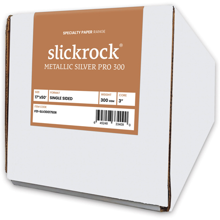 Moab Slickrock Metallic Silver Pro 300 Paper, 300gsm 17"x50' Roll