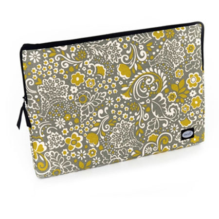 Mod Gray and Mustard Large Laptop Sleeve