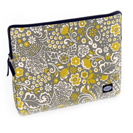 Mod Gray and Mustard Small Laptop Sleeve