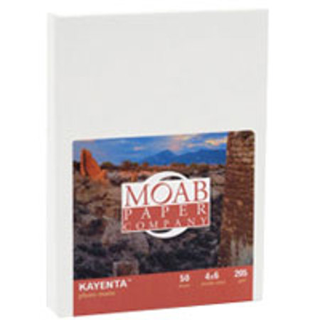 Moab Kayenta Photo Matte, 2-Side Bright White Inkjet Paper, 12.5 mil., 205gsm, 4x6", 50 Sheets.