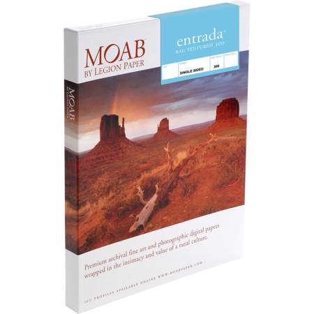 Moab Entrada Rag Textured 300 Matte Inkjet Print Paper, 13x19", 25 Sheets