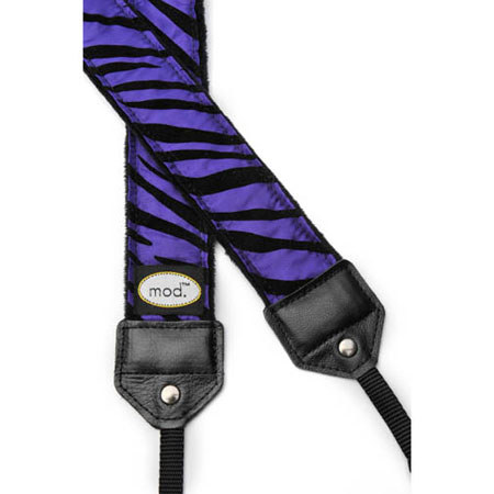 Mod Purple and Black Zebra Camera Strap