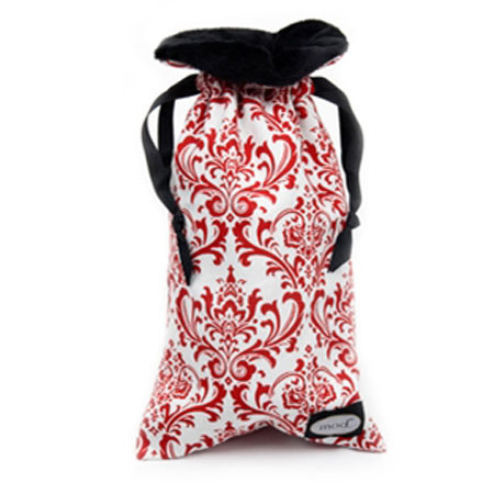 Mod Red and White Damask Bag