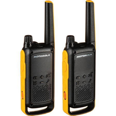 Motorola Talkabout T470 Rechargeable Two-Way Radio, Yellow/Black, 2-Pack