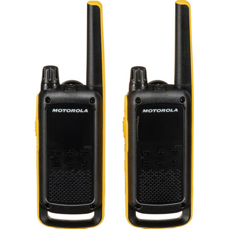 Motorola Talkabout T470 Rechargeable Two-Way Radio, Yellow/Black, 2-Pack
