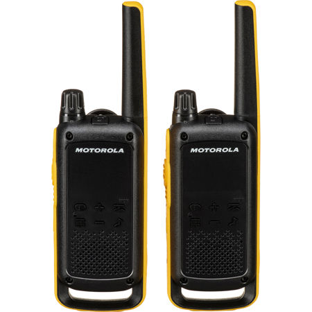 Motorola Talkabout T472 Rechargeable 2-Way Radio w/Charging Tray, Yellow, 2-Pack