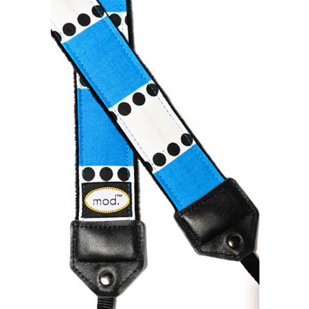 Mod Turquoise Dot Stripe Camera Strap with Quick Release