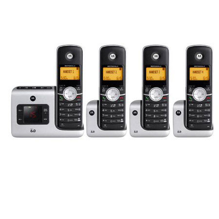 Motorola L404 DECT 6.0 Cordless Phone with 4 Handsets