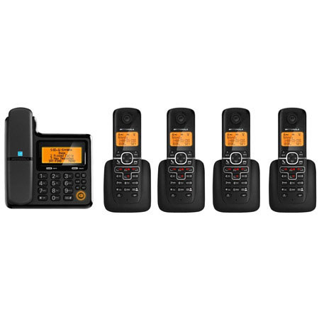Motorola L705CM DECT 6.0 Corded/Cordless Phone System with 4 Cordless Handsets