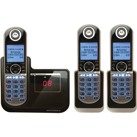Motorola P1003 DECT 6.0 Digital Cordless Phone with 3x Handset