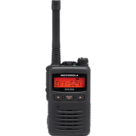 Motorola EVX-S24 3W 256-Ch 2-Way UHF Radio w/3 Key & Display, 403-470MHz, Black
