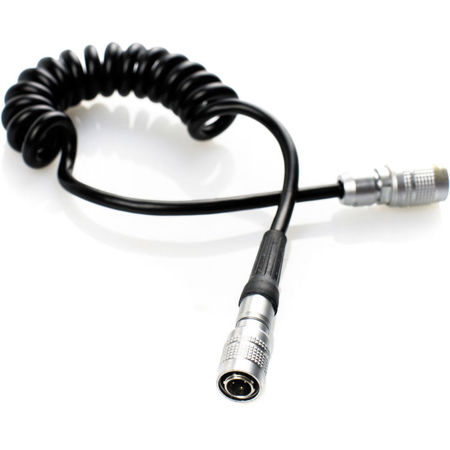 Movcam 1.14'-2.46' Coiled Trigger Cable for Sony F5/F55 Camera & Wooden Handgrip