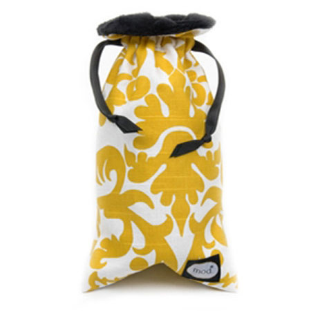 Mod Yellow and White Damask Bag
