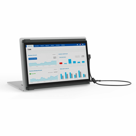 Mobile Pixels Duex Plus DS 13.3" 16:9 Full HD Portable USB-C IPS Monitor, Black