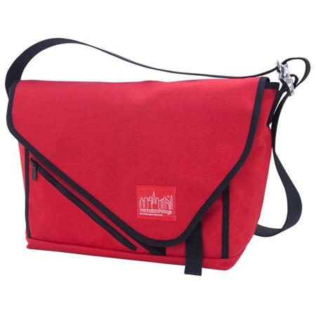 Manhattan Portage 13" Flatiron Medium Messenger Bag, Red/Red/Black