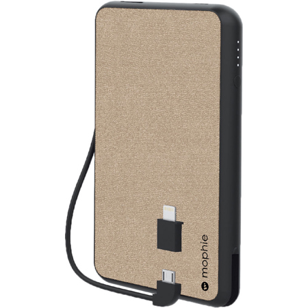 Mophie Powerstation Plus XL 10,000mAh Portable Battery, Switch-Tip Cable, Khaki