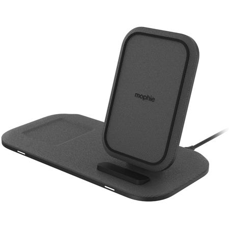 Mophie Wireless Charging Stand and Pad with USB-A Port, Black