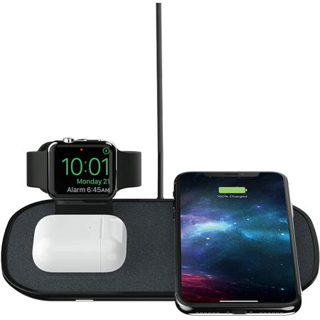 Mophie 7.5W 3-in-1 Wireless Charging Pad for iPhone/Android, Fabric, Black