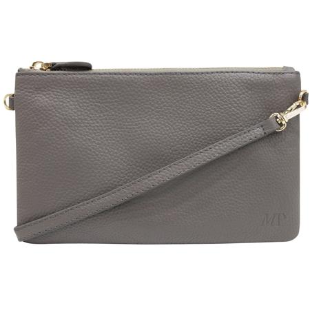 Mighty Purse Classic X-Body Bag with Built-In Phone Charger, Gray