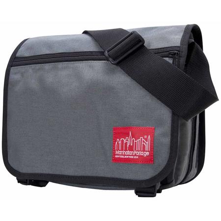 Manhattan Portage Europa Shoulder Bag, Back Zipper & Compartments, Small, Gray